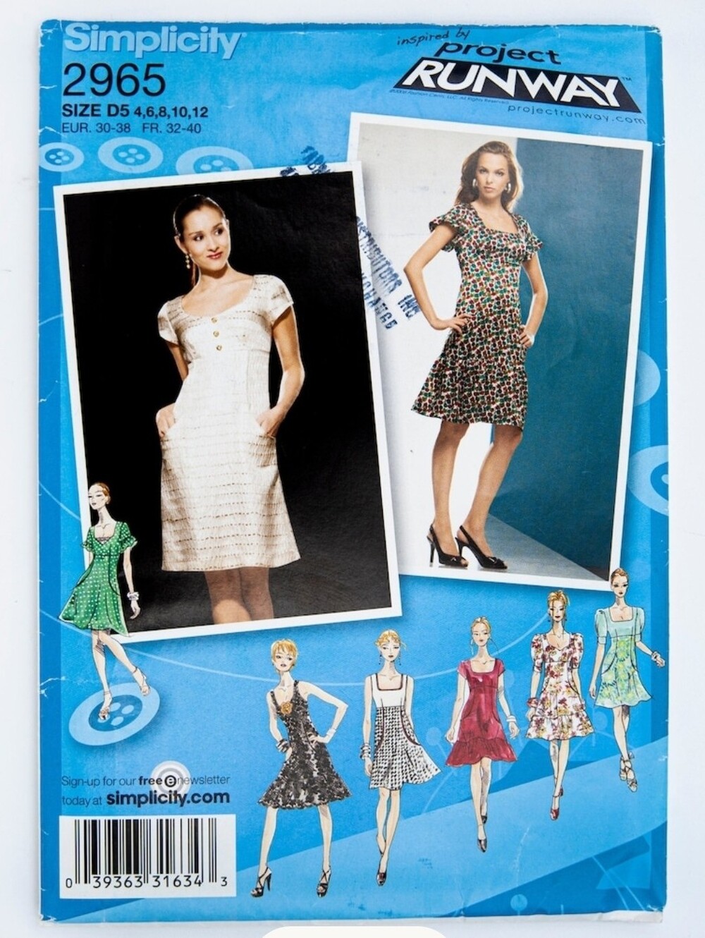 Project Runway Simplicity Vintage Sewing Pattern